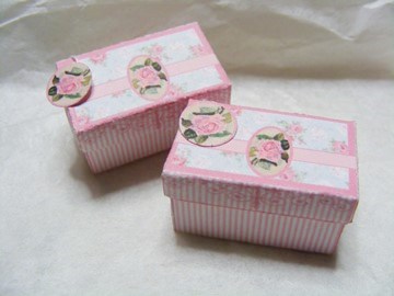 4 VINTAGE ROSE SHOE BOXES
